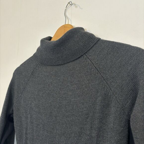 Athleta Mesa Hybrid Sweater Dress Merino Wool Turtle Neck Charcoal Gray Size XS - Picture 8 of 15